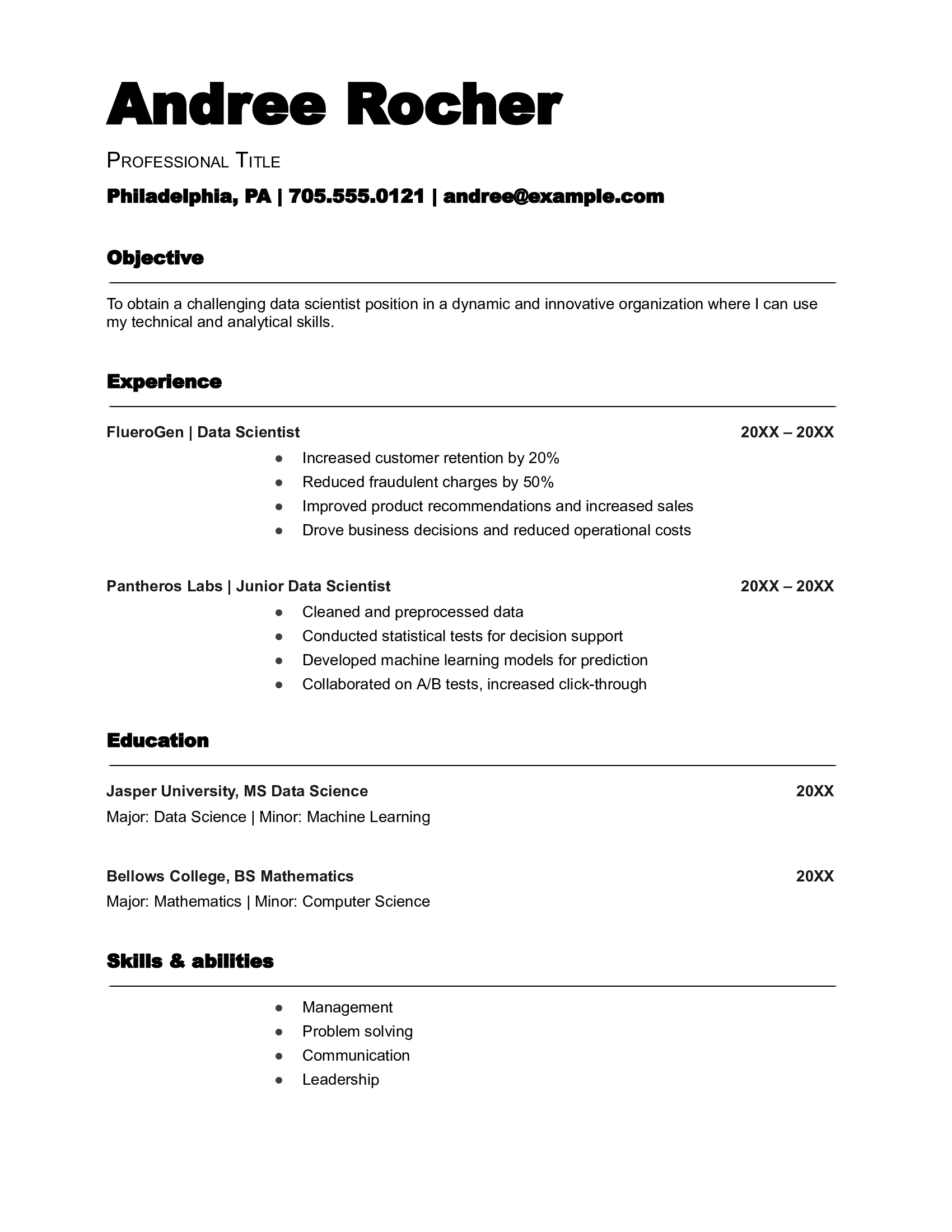 Bold Classic Resume Template