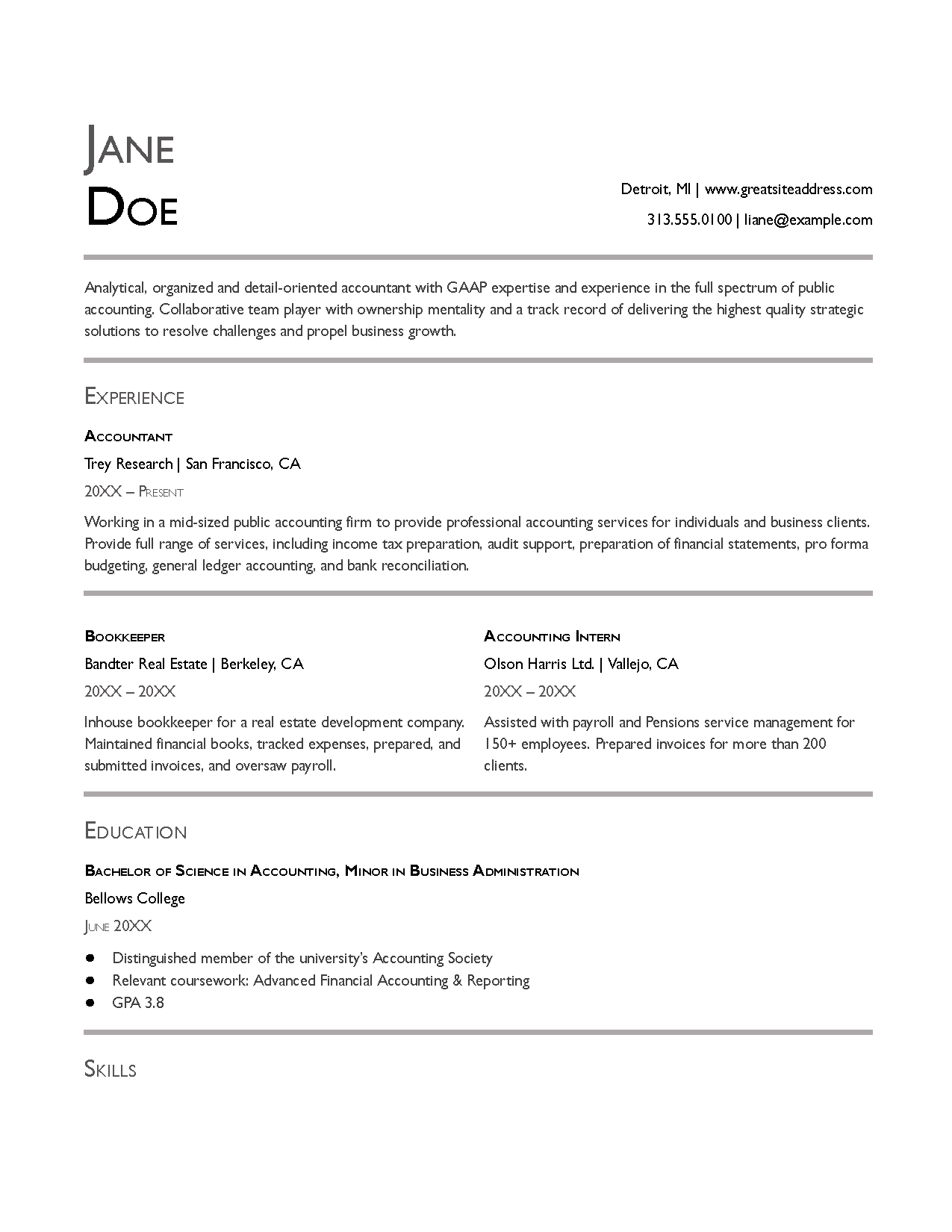 Border Lines Resume Template