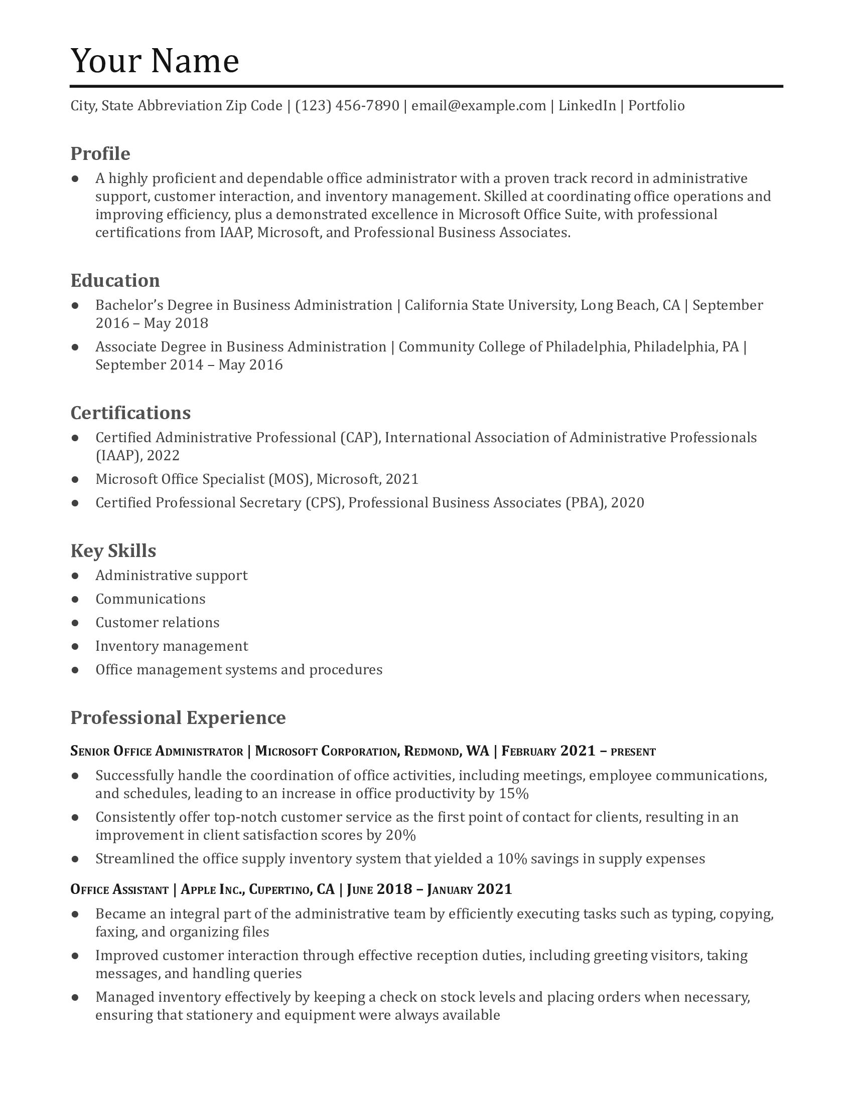 Entry-Level Resume
