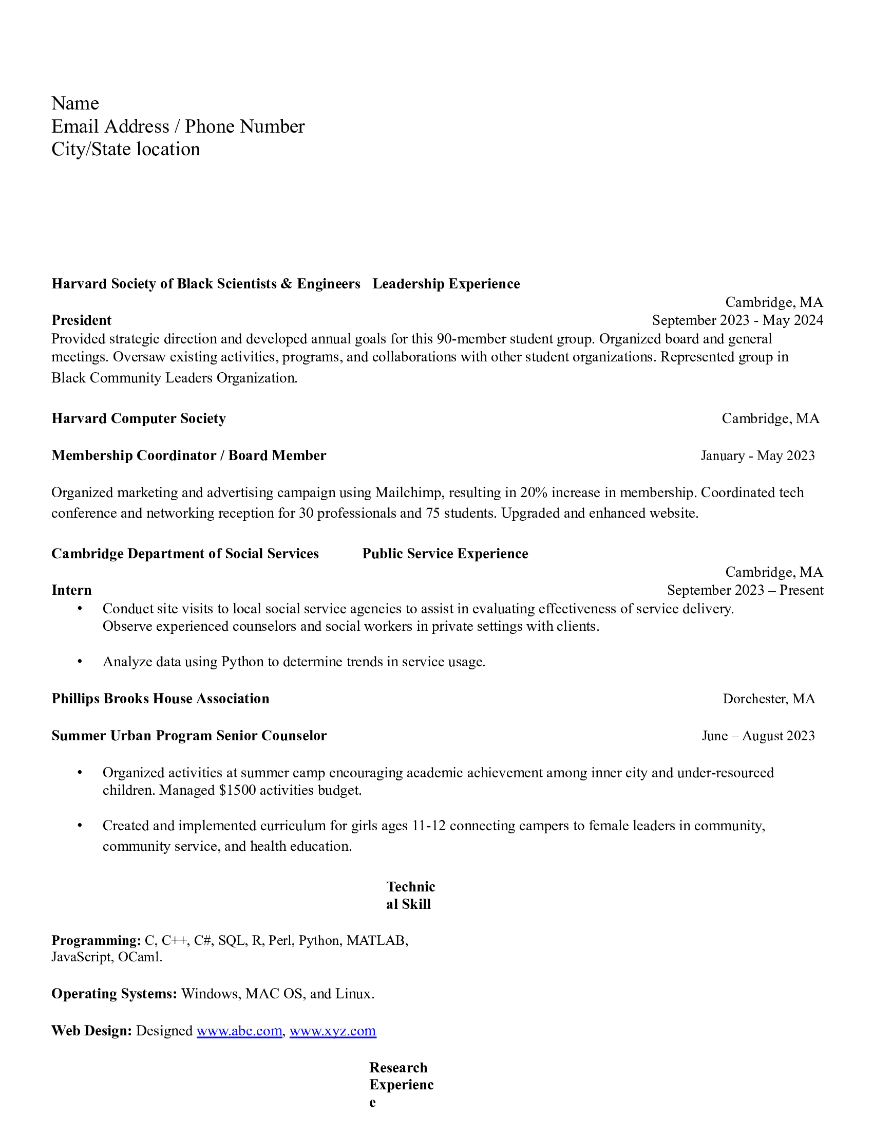 Technical Resume