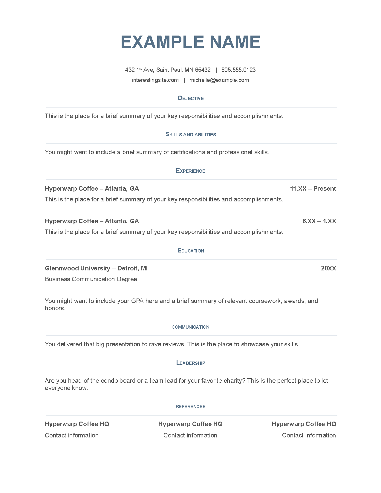 Open Flow Resume Template